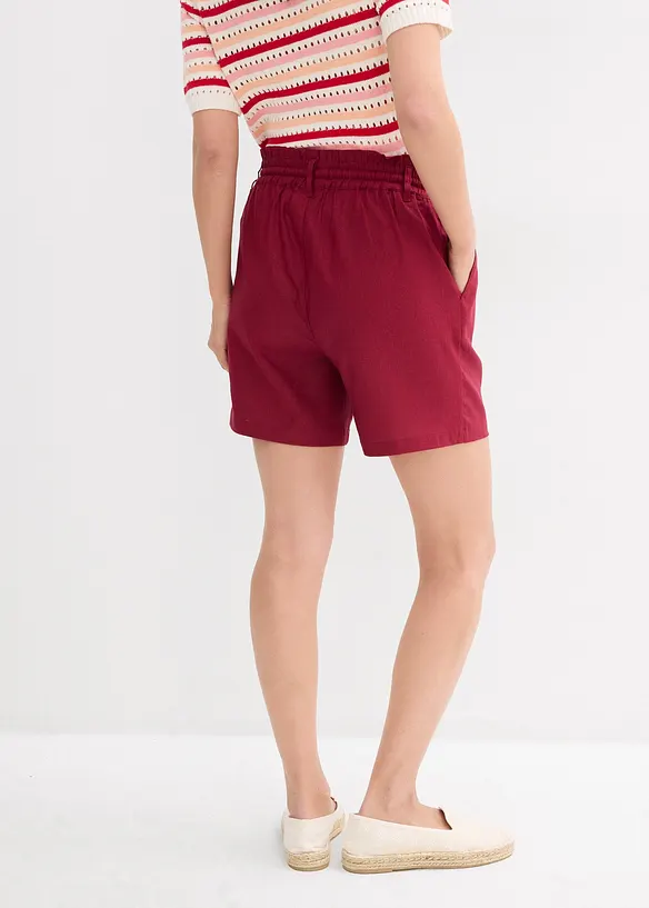 Paperbag short met linnen, bonprix