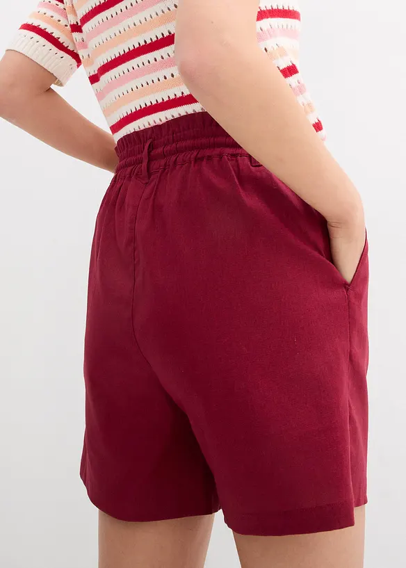 Paperbag short met linnen, bonprix