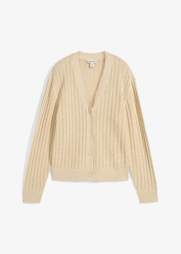 Ajour-vest met linnen, bonprix