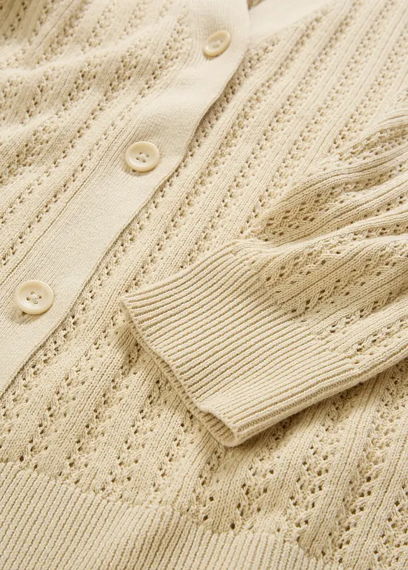 Ajour-vest met linnen, bonprix