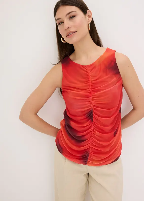 Gedessineerde top van zacht mesh, bonprix