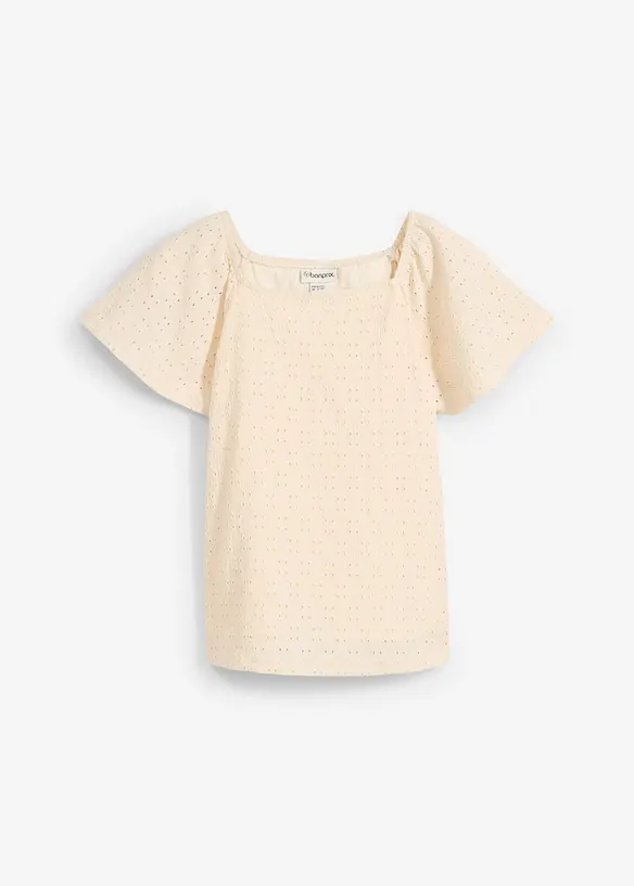 Shirt met broderie anglaise, bonprix