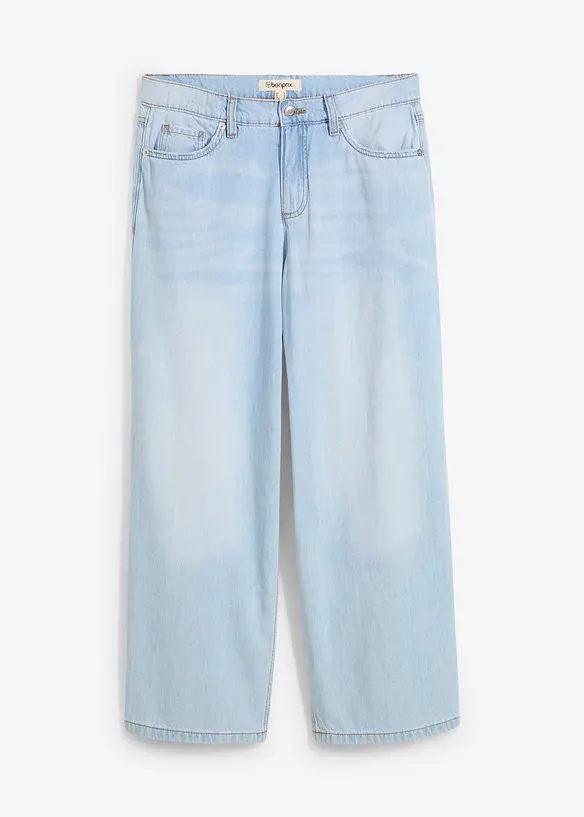 Baggy jeans mid waist super soft, cropped, bonprix