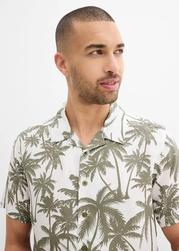 Overhemd met reverskraag en korte mouwen, slim fit, bonprix