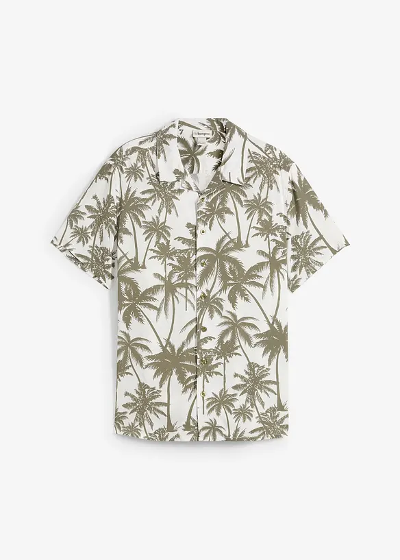 Overhemd met reverskraag en korte mouwen, slim fit, bonprix