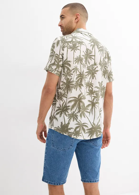 Overhemd met reverskraag en korte mouwen, slim fit, bonprix