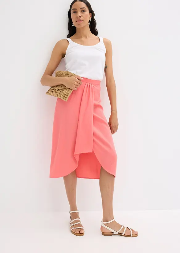 Midirok van lichte crèpe, bonprix