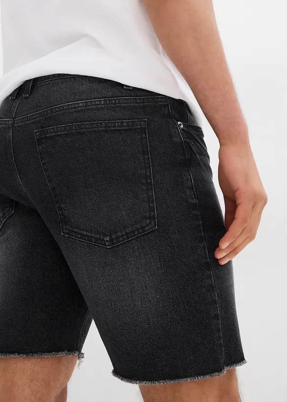 Jeans short met open boorden, relaxed fit, bonprix