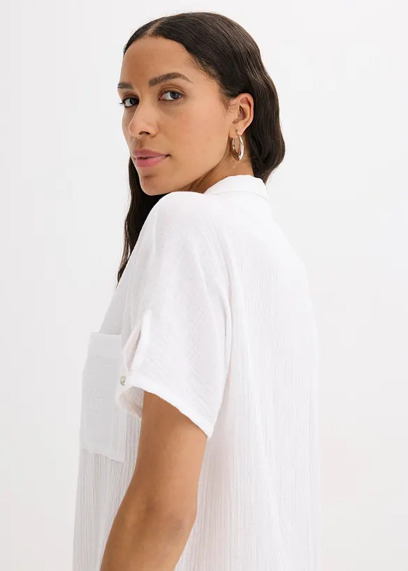 Kaftan jurk van zachte mousseline, bonprix