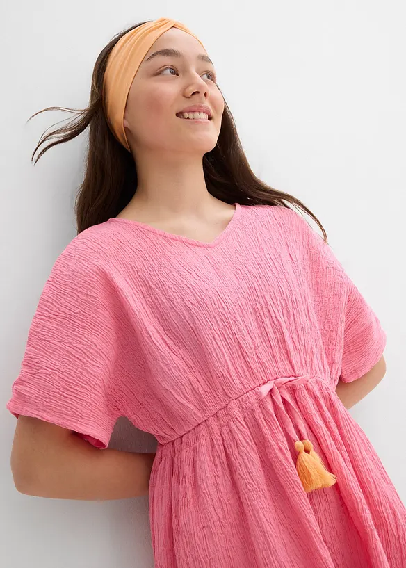 Kaftan jurk van gestructureerde crinkle, bonprix