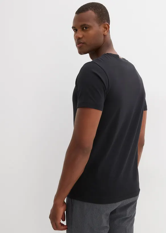 T-shirt met V-hals (set van 5), bonprix