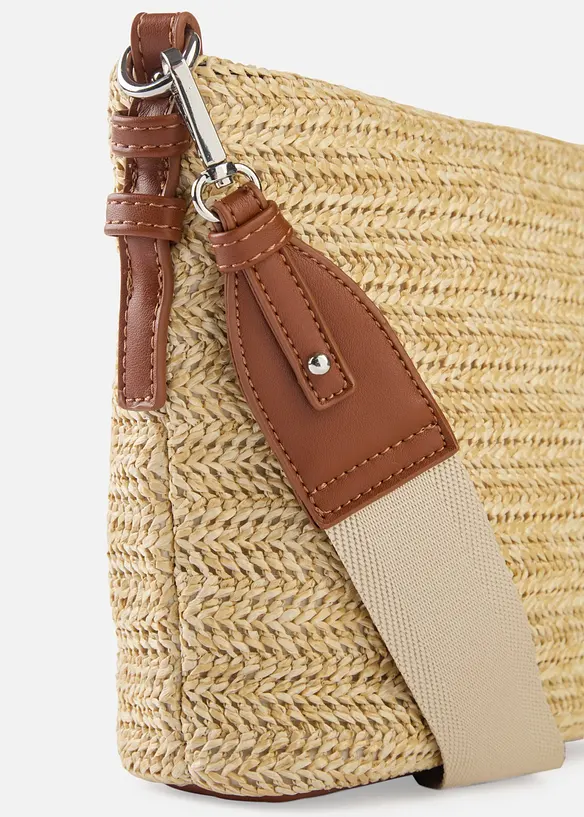 Schoudertas in rieten look, bonprix