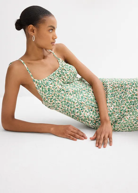 Jurk met spaghettibandjes van soepele viscose, bonprix