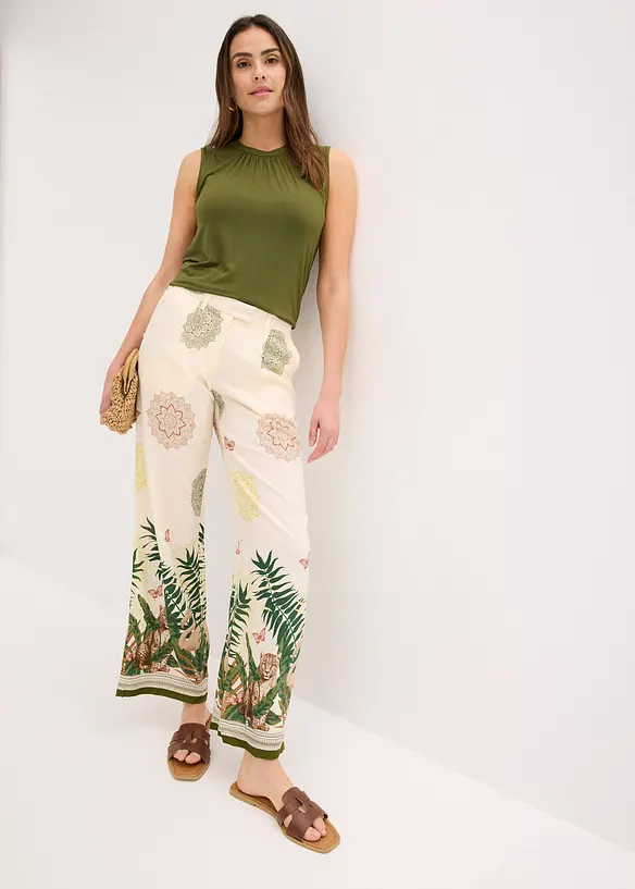 Wijde broek van viscose, bonprix