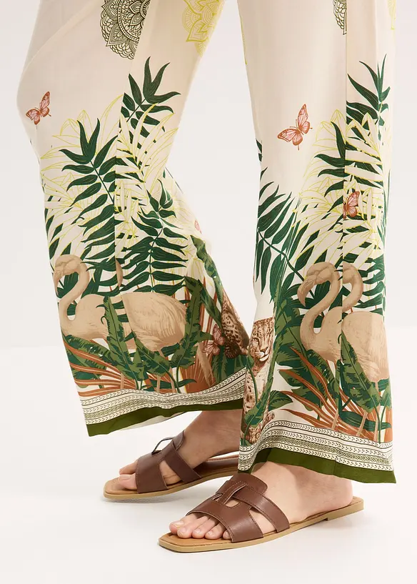 Wijde broek van viscose, bonprix