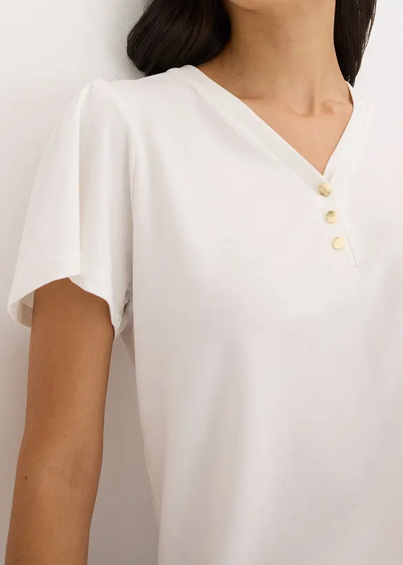 Shirt van viscose met knopen, bonprix