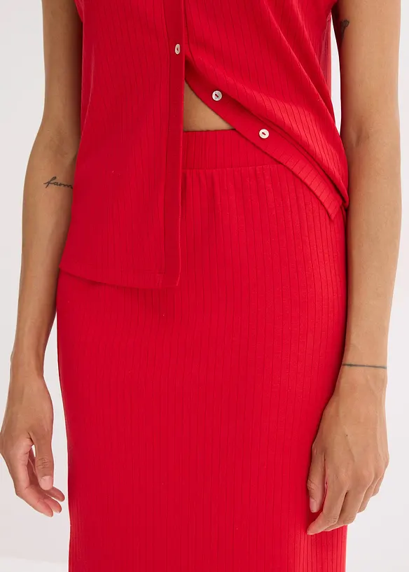 Geribde jersey rok, bonprix