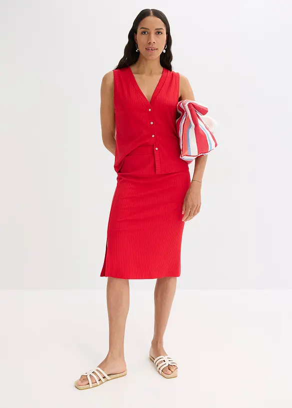 Geribde jersey rok, bonprix