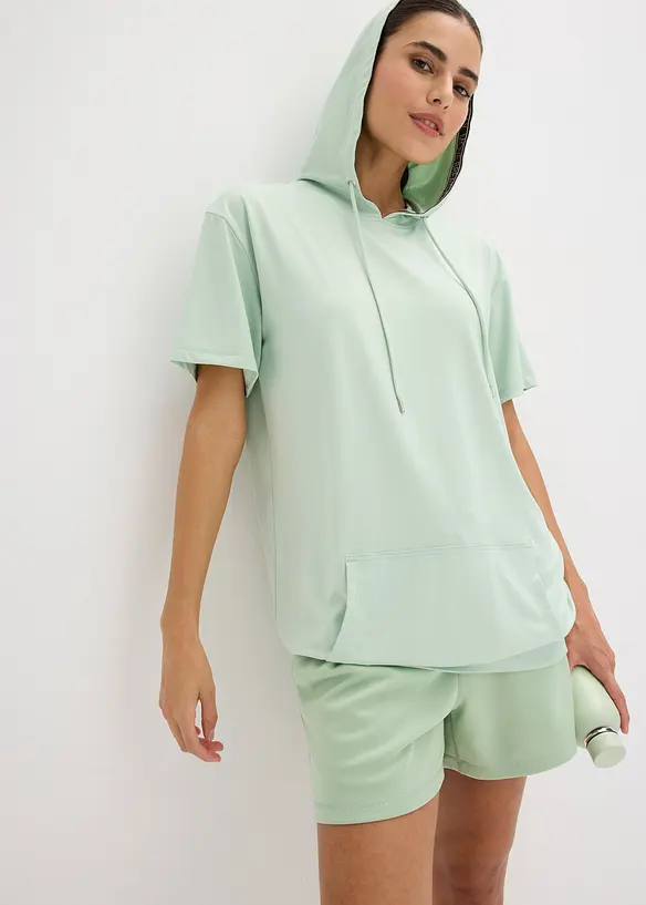 Oversized sportshirt met capuchon, sneldrogend, bonprix