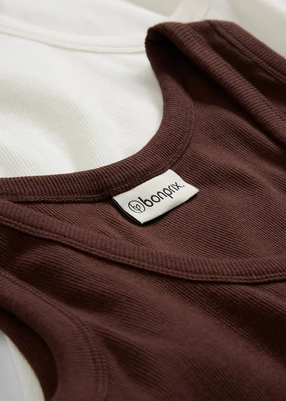 Tanktop met biologisch katoen (set van 2), bonprix