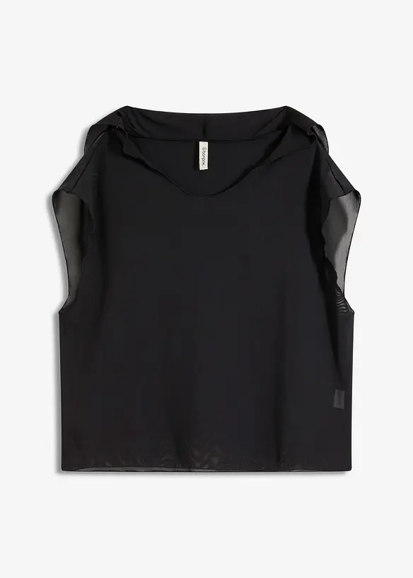 Transparant strandshirt met capuchon, bonprix