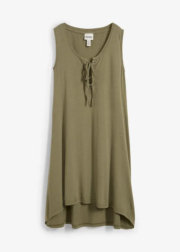 Jersey jurk met vetersluiting, bonprix