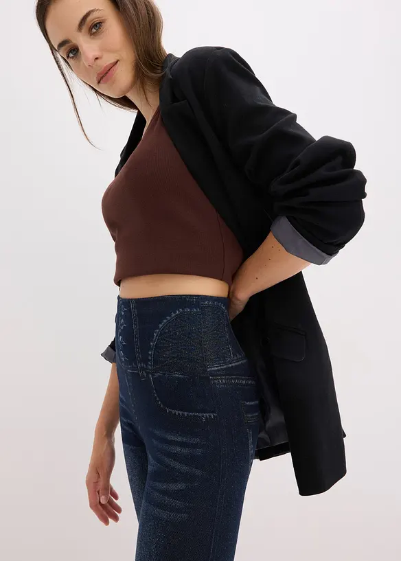 Corrigerende naadloze legging in denim look, sterk corrigerend, bonprix