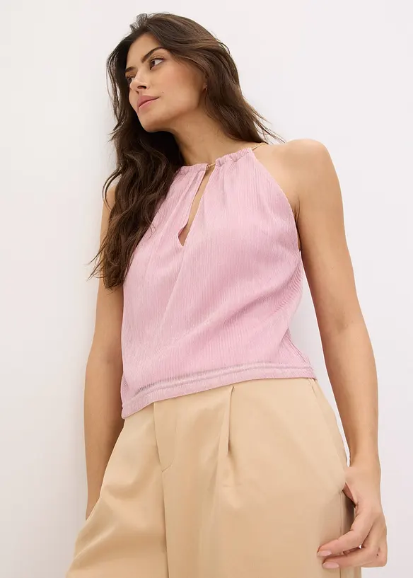 Cropped top in metallic look, bonprix