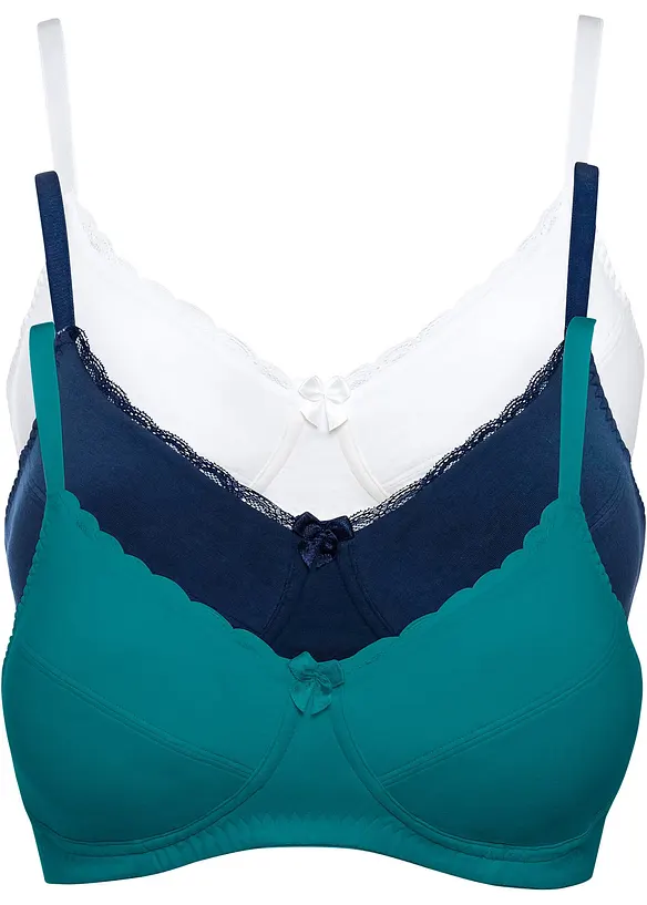 Bh zonder beugels (set van 3) met katoen, bonprix