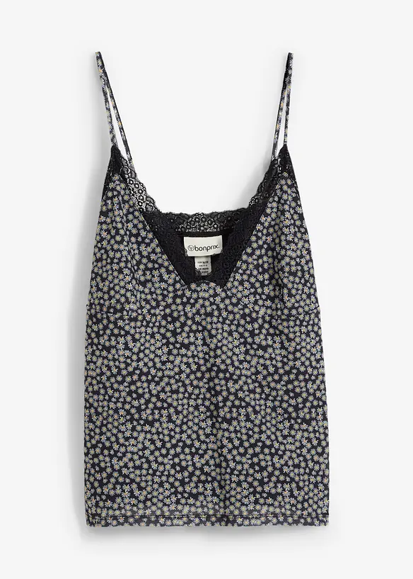 Spaghetti top van mesh, bonprix