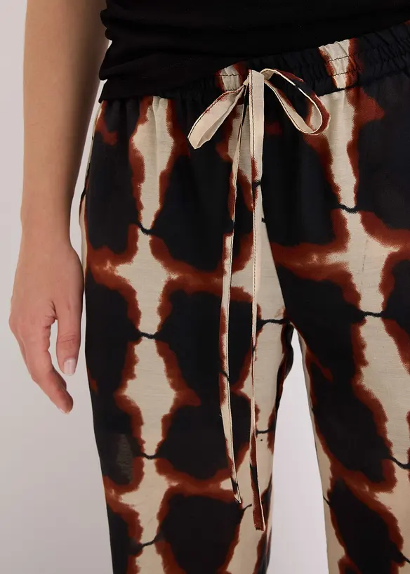 Wijde broek in batik dessin, bonprix