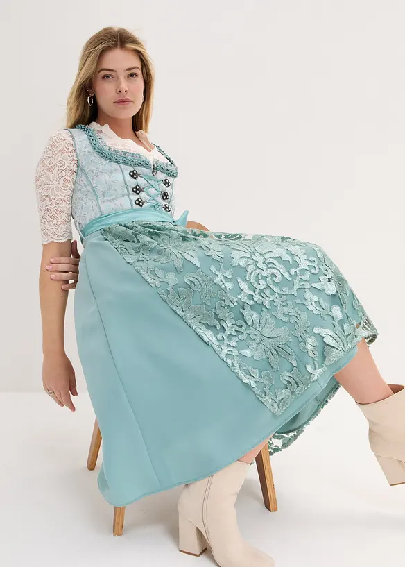 Dirndl met pailletten schort (2-dlg. set), bonprix