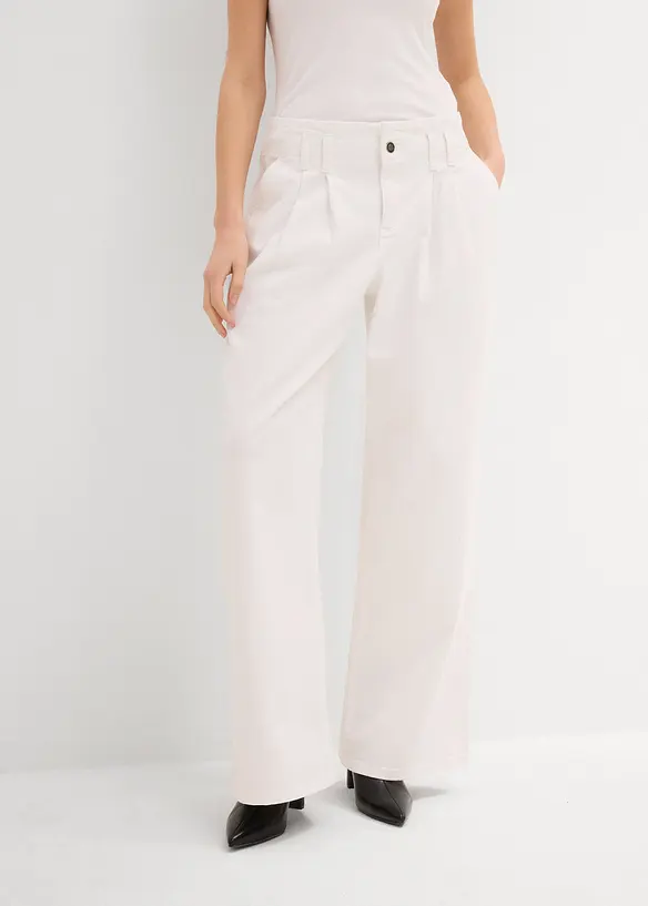 Wide leg jeans low waist, low stretch, bonprix