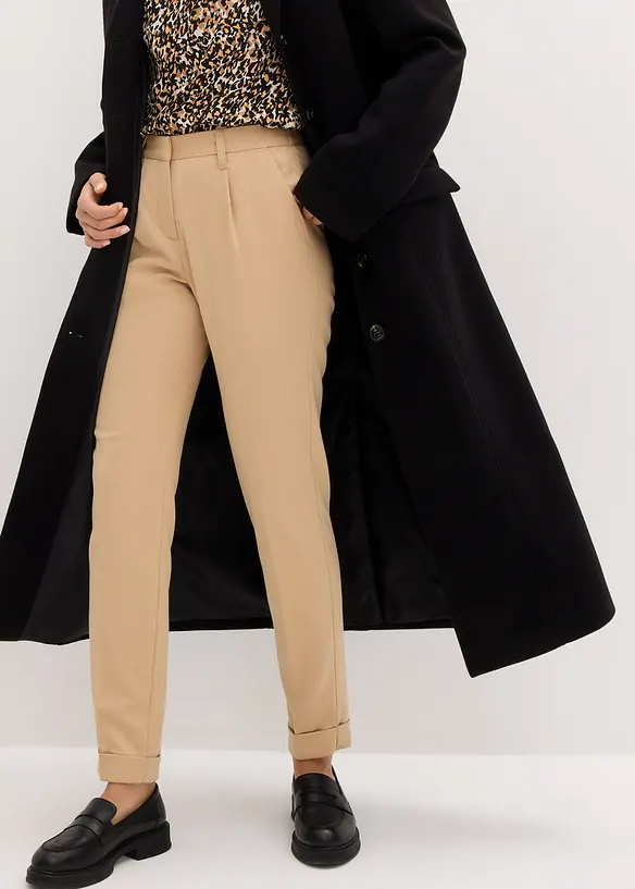 Smalle broek met omslag, bonprix