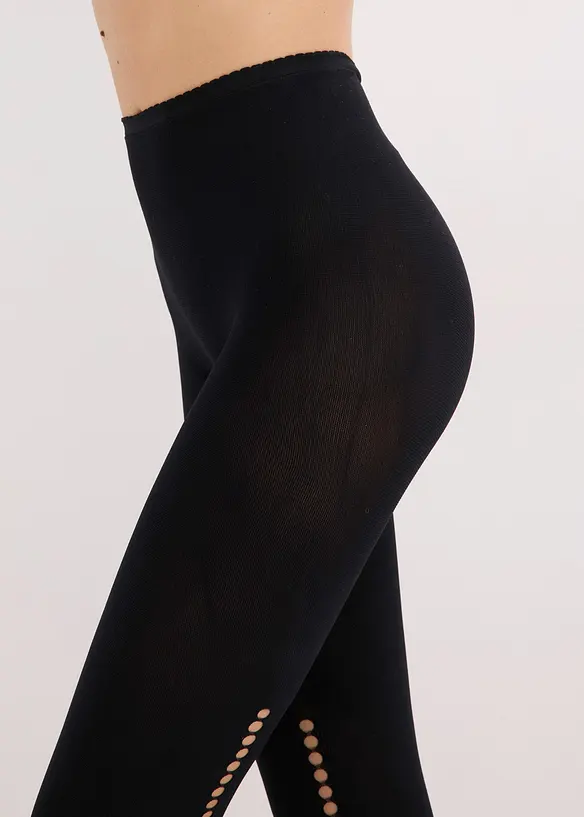Legging met comfort tailleband en broderie anglaise 80 DEN, bonprix