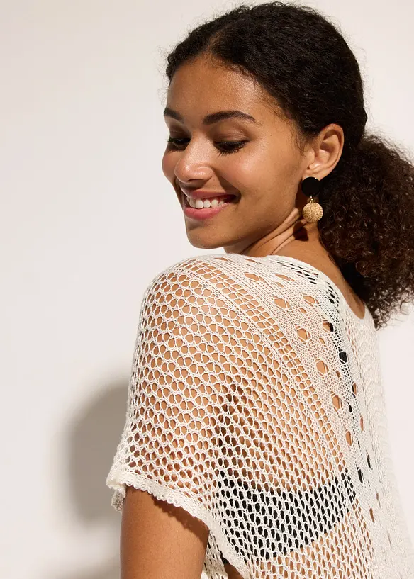 Strandjurk in gehaakte look van soepele viscose, bonprix