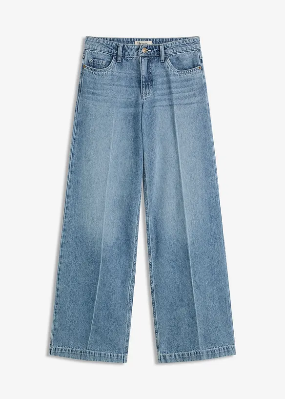 Wide leg jeans, low stretch, full length, bonprix