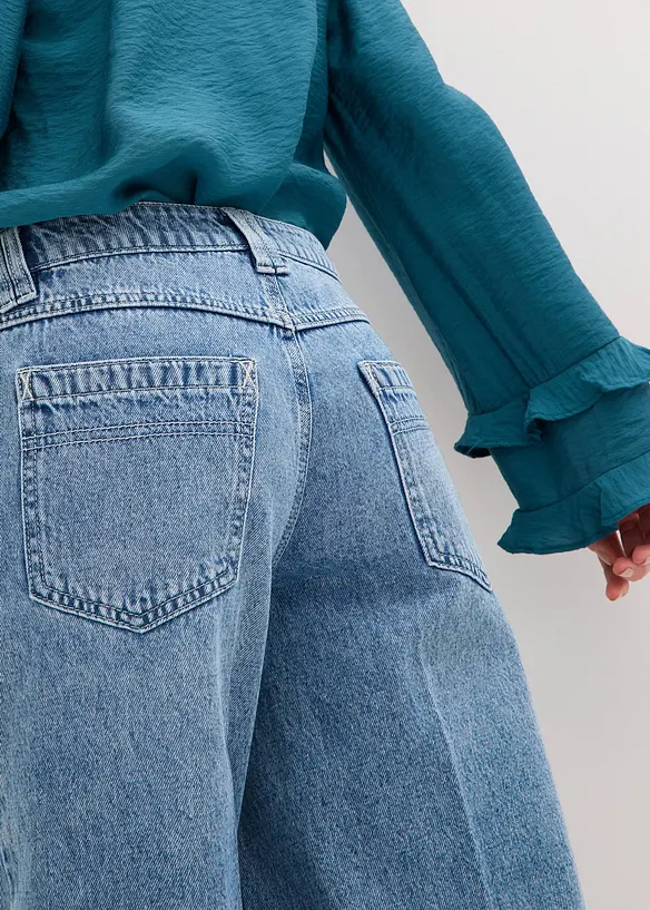 Jeans bermuda mid waist, low stretch, bonprix