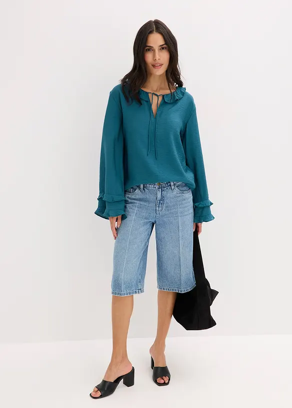 Jeans bermuda mid waist, low stretch, bonprix
