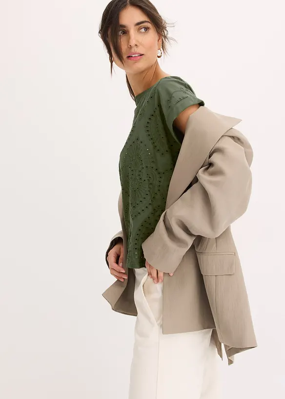 Shirt met broderie anglaise, bonprix