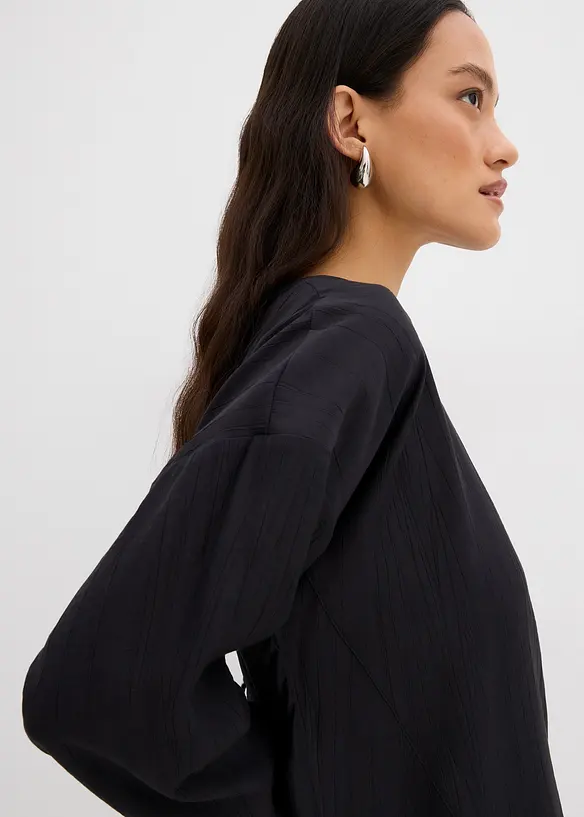 Oversized tuniek van een gestructureerde crinkle viscosemix, bonprix