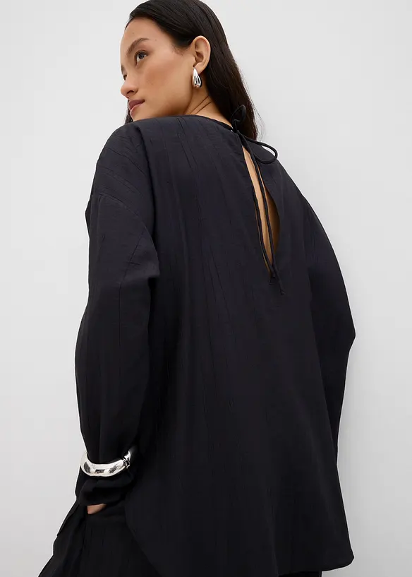 Oversized tuniek van een gestructureerde crinkle viscosemix, bonprix