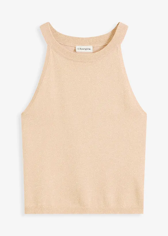 Gebreide top met metallic effect, bonprix