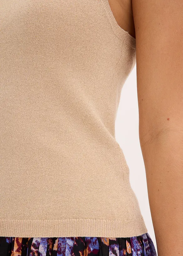 Gebreide top met metallic effect, bonprix