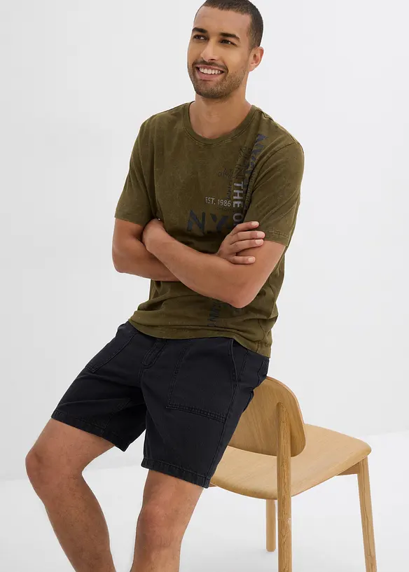 Twill short van katoen, loose fit, bonprix