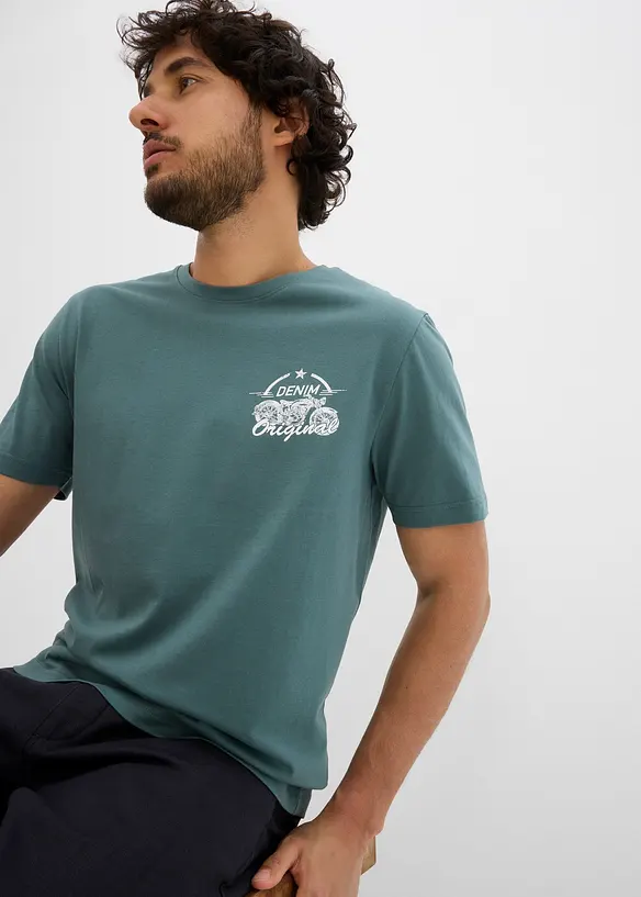 T-shirt (set van 2) van puur katoen, bonprix