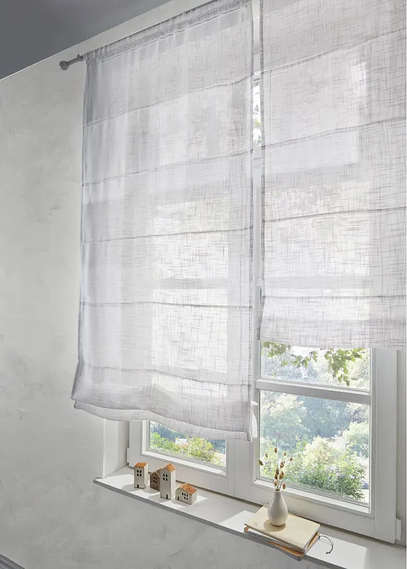Vouwgordijn linnen look, bonprix