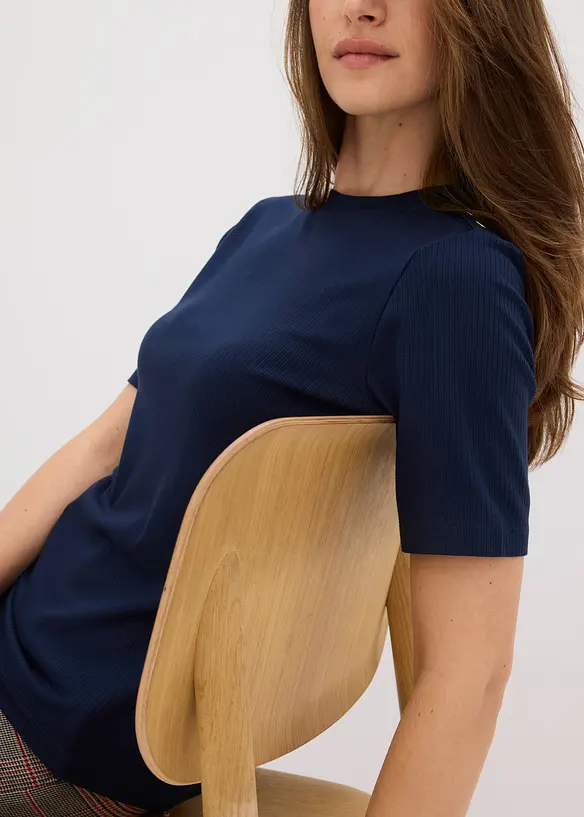 Geribd shirt van een zachte viscosemix, bonprix