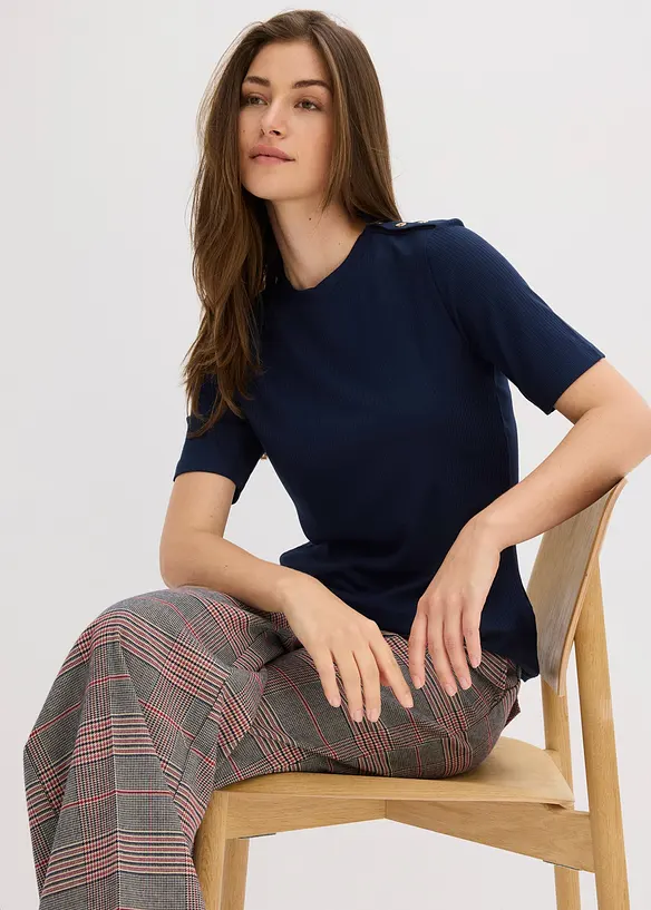 Geribd shirt van een zachte viscosemix, bonprix