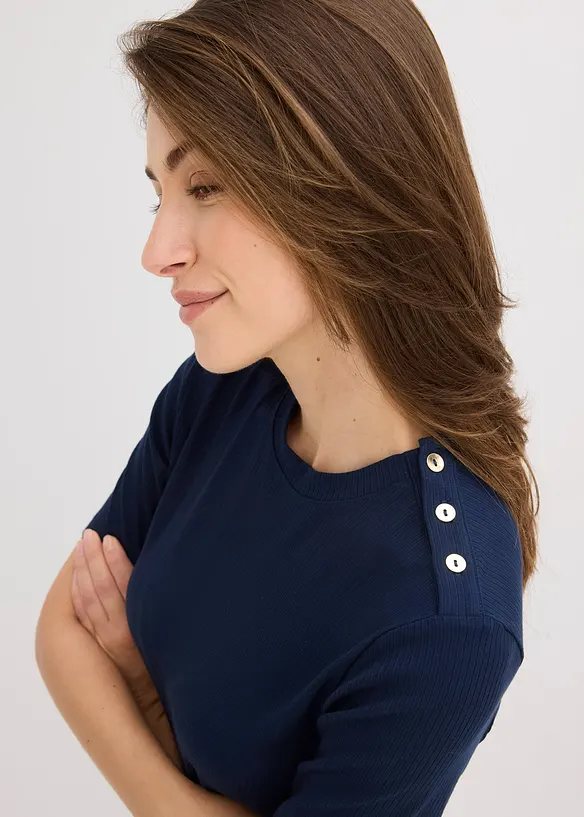 Geribd shirt van een zachte viscosemix, bonprix